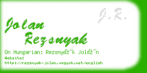 jolan rezsnyak business card